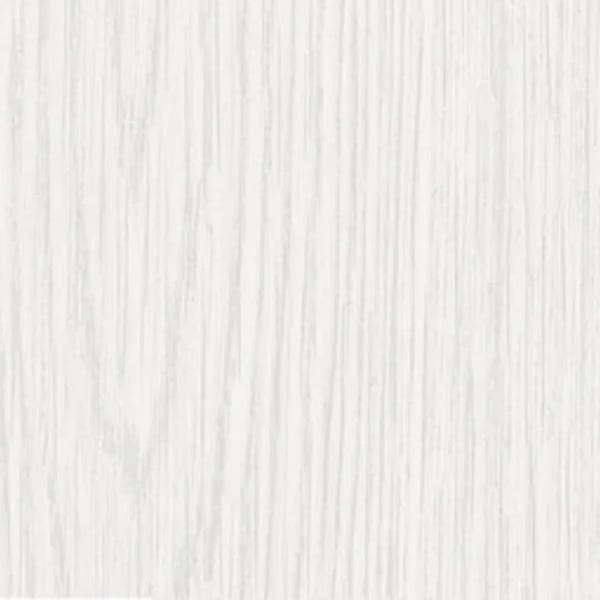 White: a white painted finish with the grain showing